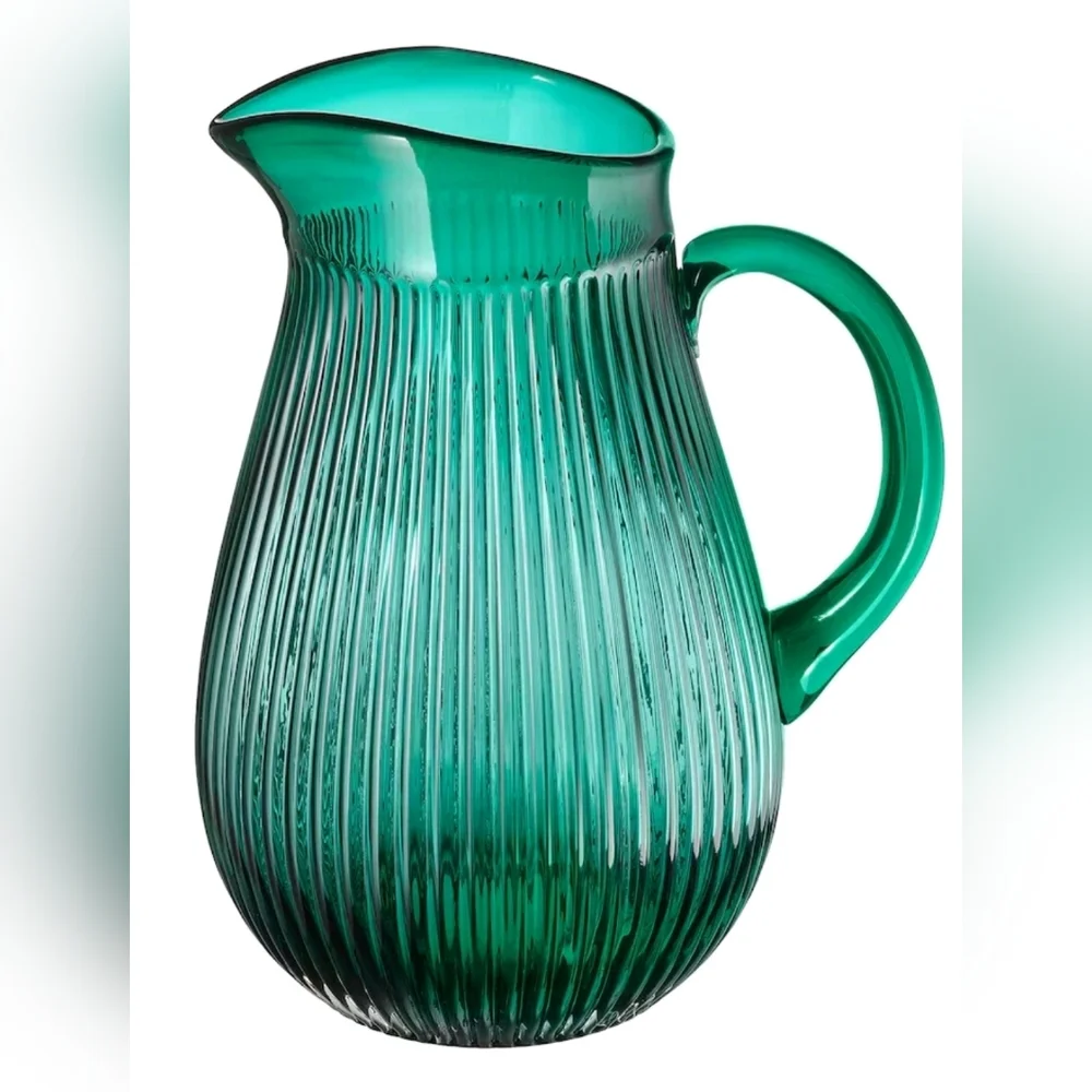 IKEA SALLSKAPLIG Glass Pitcher,  Teal Green 2 L (68 Oz)